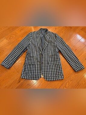 J.Crew Plaid Lightweight Blazer Jacket Sports Coat Mens L Preppy Academia Casual